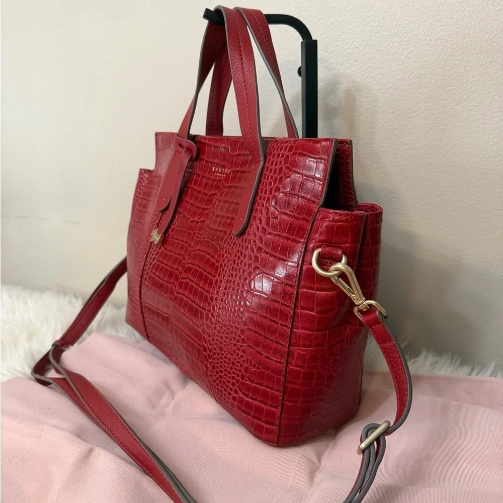 RADLEY LONDON Red Croc-Embossed Tote